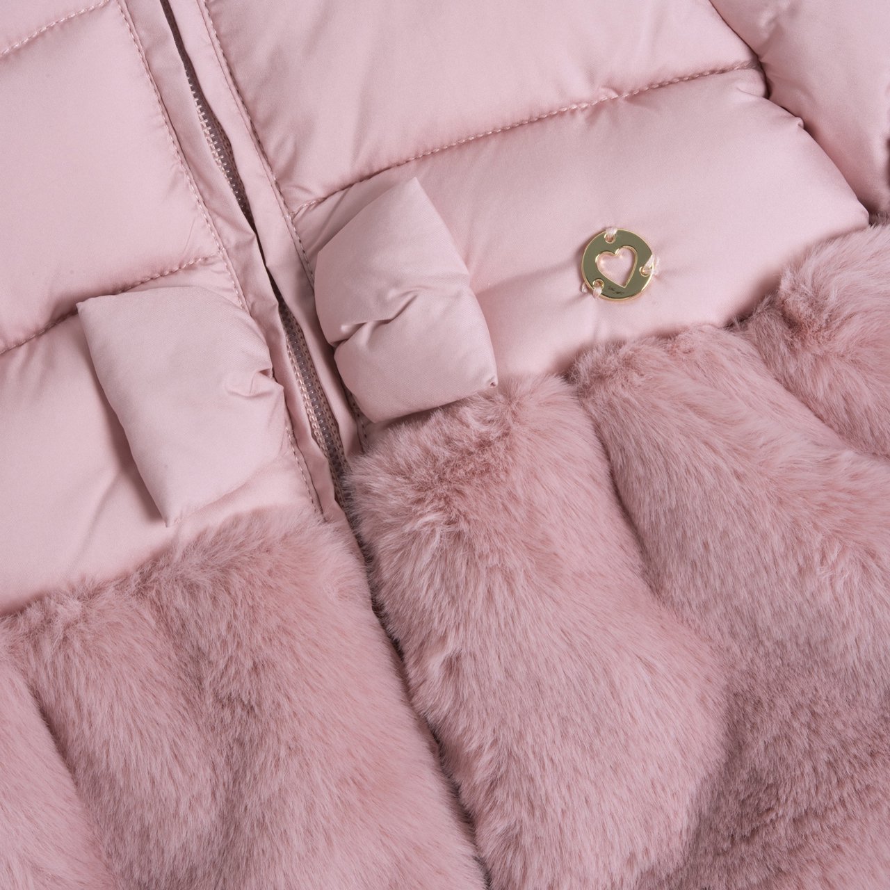Abrigo Acolchado Rosa con Pelo Chicco - 3