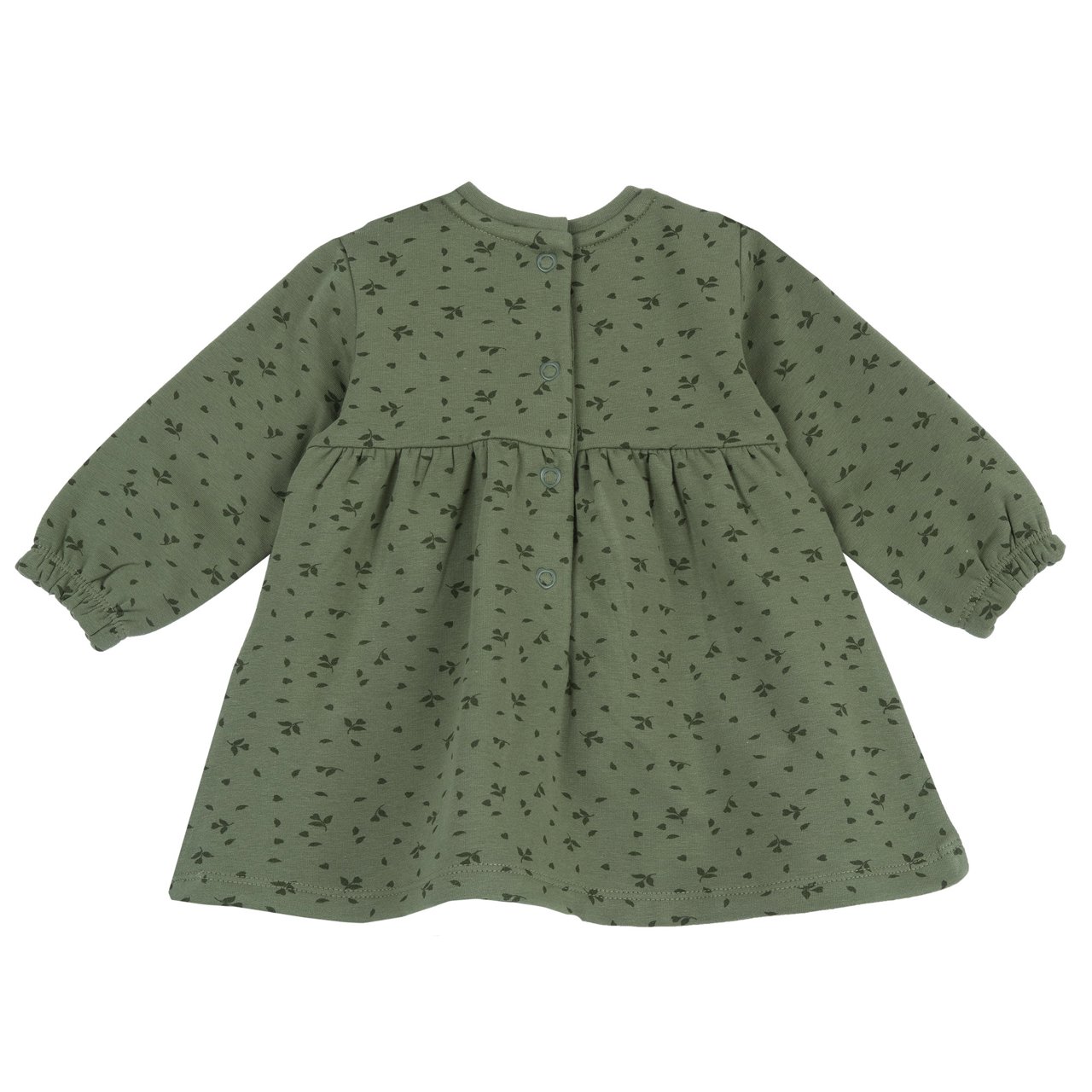 Vestido de Manga Larga Verde con Flores Chicco - 1