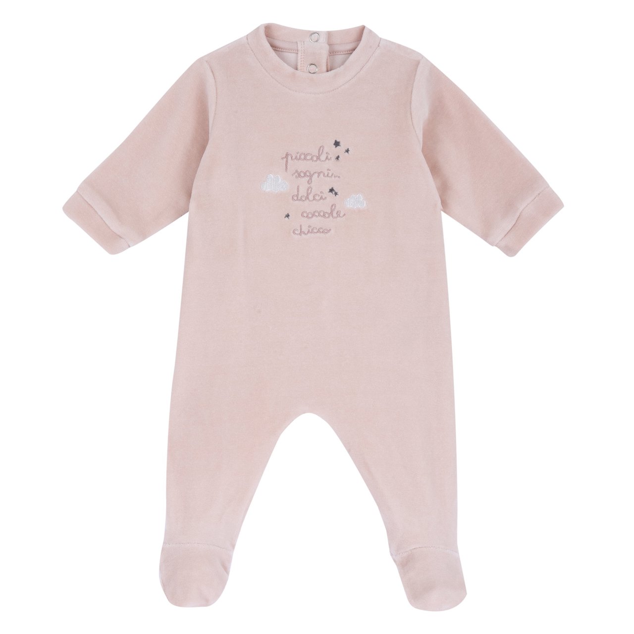 Pelele Rosa con Frase y Nubes Chicco - 0