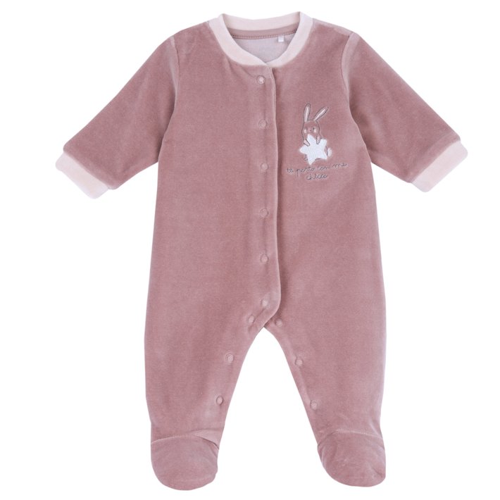 Pelele Rosa con Conejito y Estrella