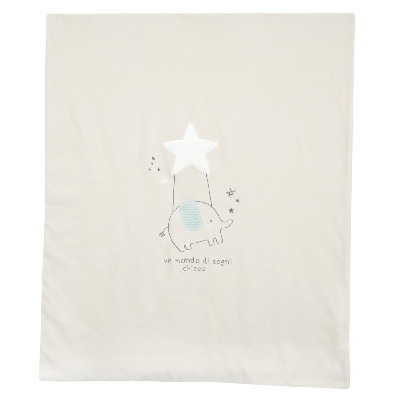 Manta Blanca con Elefante y Estrella Chicco - 0