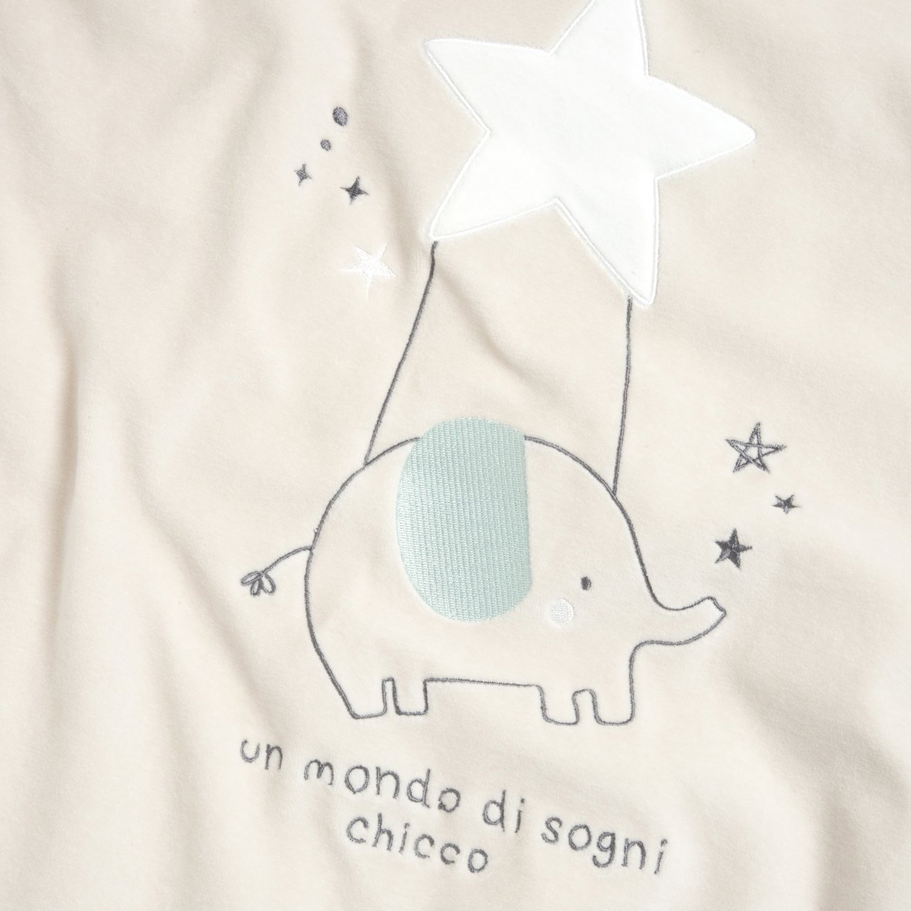 Manta Blanca con Elefante y Estrella Chicco - 2