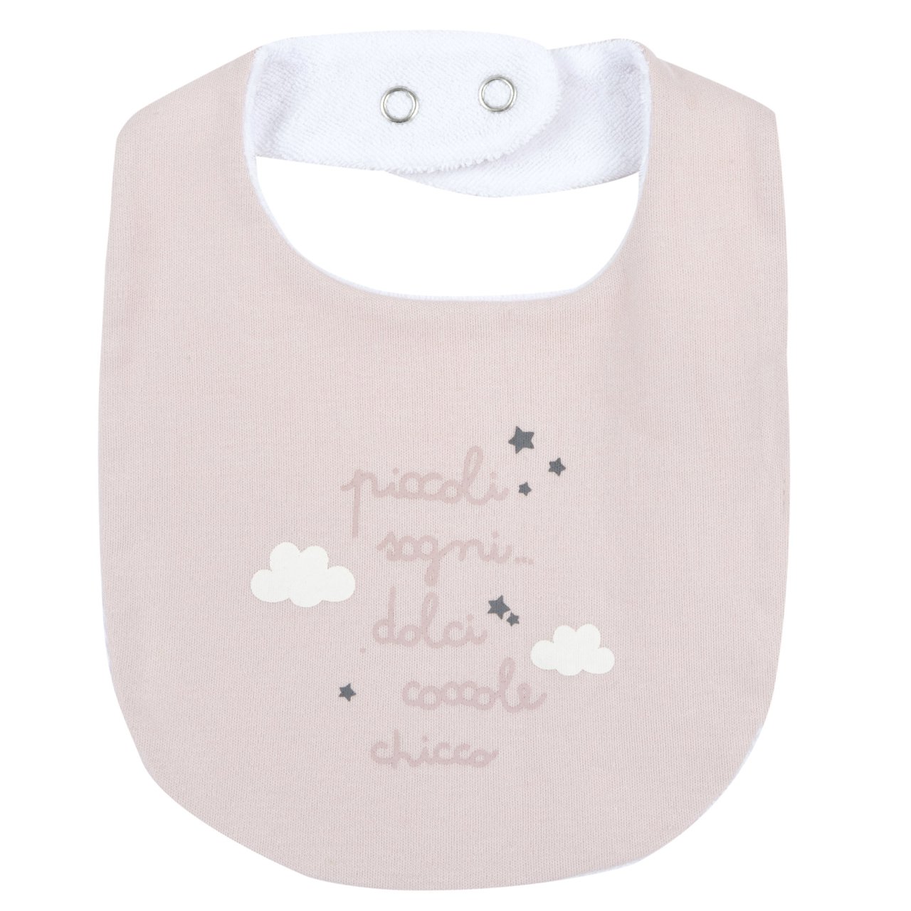 Babero Rosa con Frase y Nubes Chicco - 0