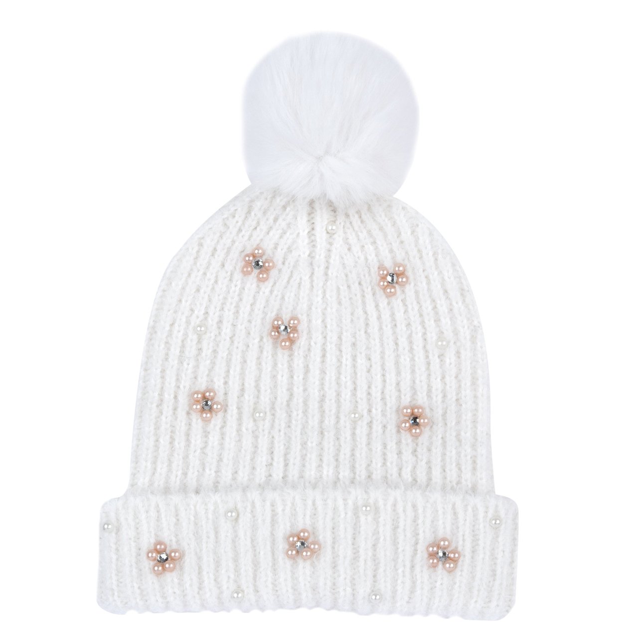 Gorro de Malha com Apliques de Flores Chicco - 0