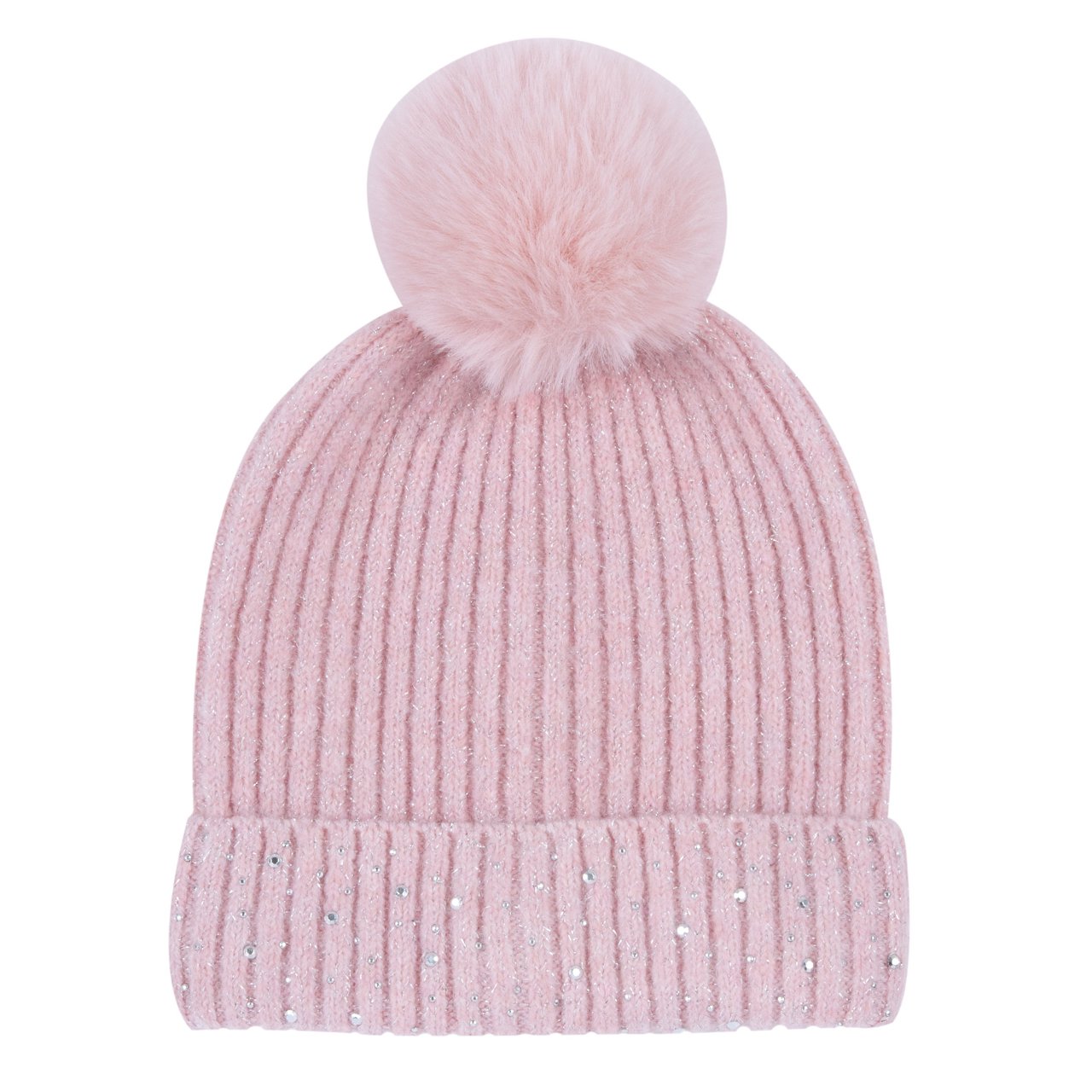 Gorro de Malha Rosa com Brilhantes Aplicados Chicco - 0