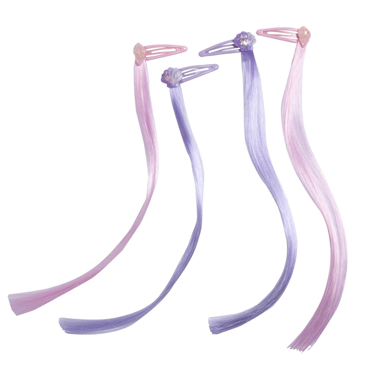 Confezione quattro mollettine con capelli sintetici colorati   Chicco - 0