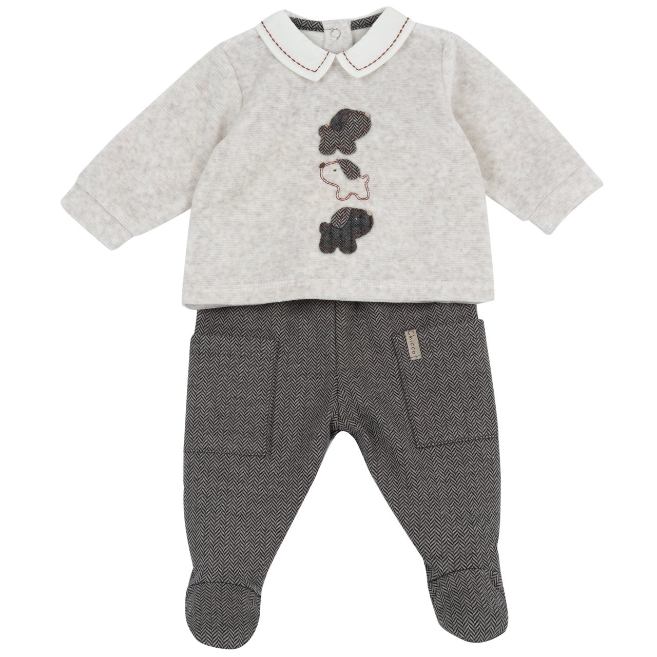 Completo maglia e pantaloni con piedini Chicco - 0