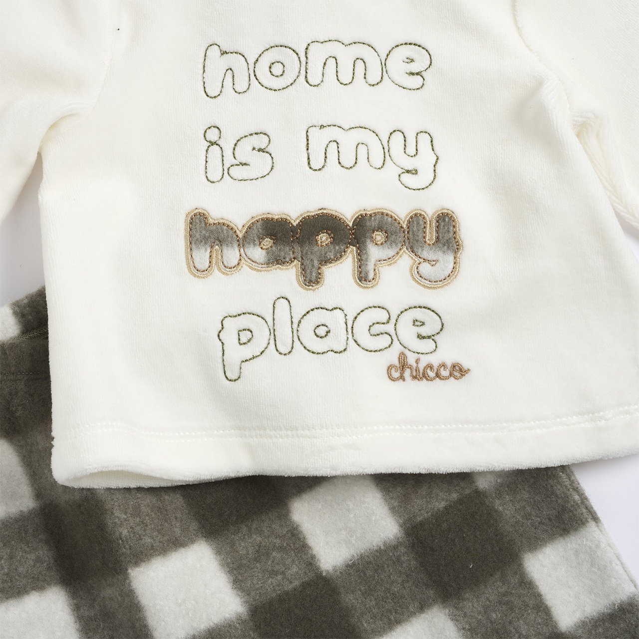 Conjunto de Camisola "Home is My Happy Place" e Cal&ccedil;as com P&eacute;s aos Quadrados Chicco - 4