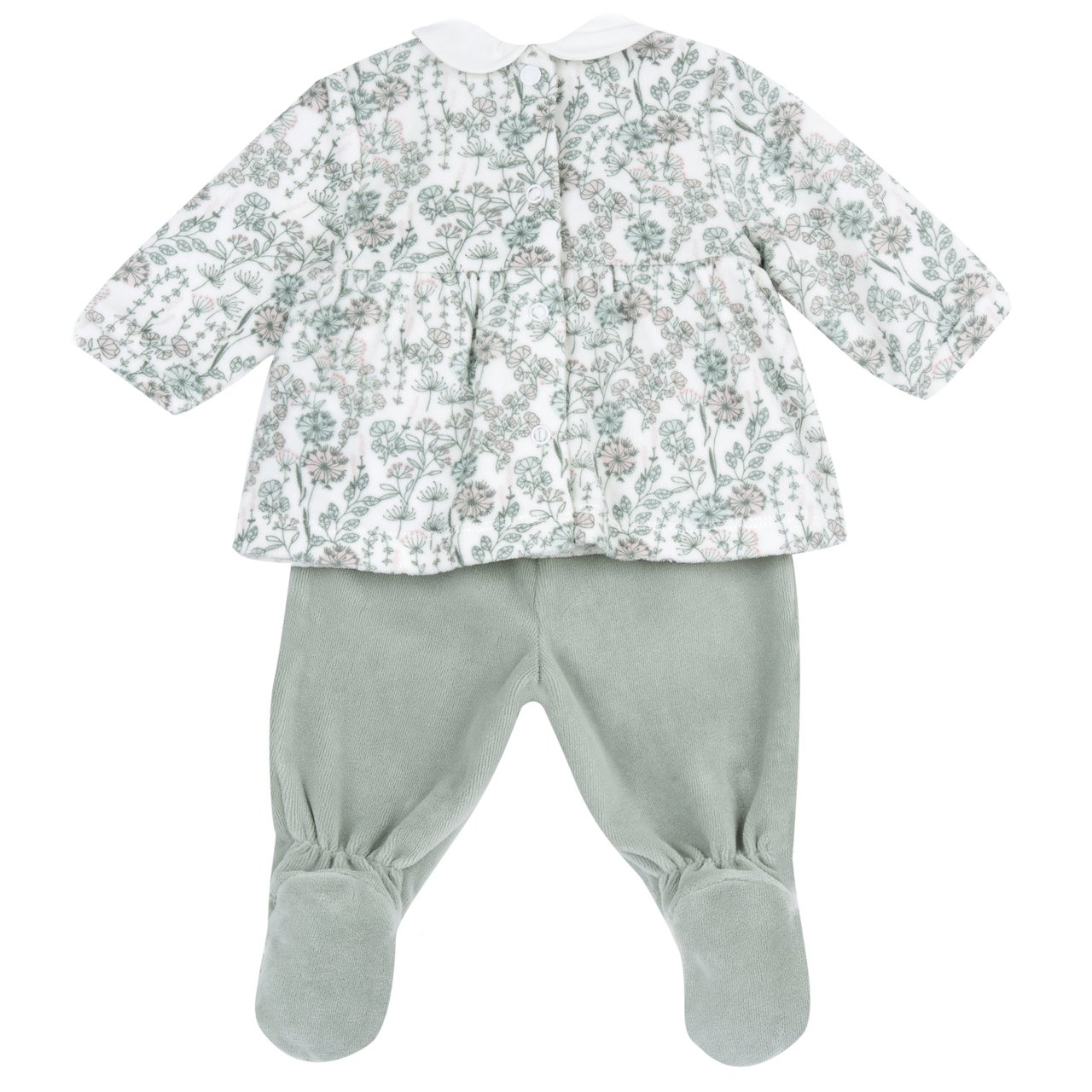 Conjunto de Camisa com Flores e Cal&ccedil;as com P&eacute;s Verdes Chicco - 1