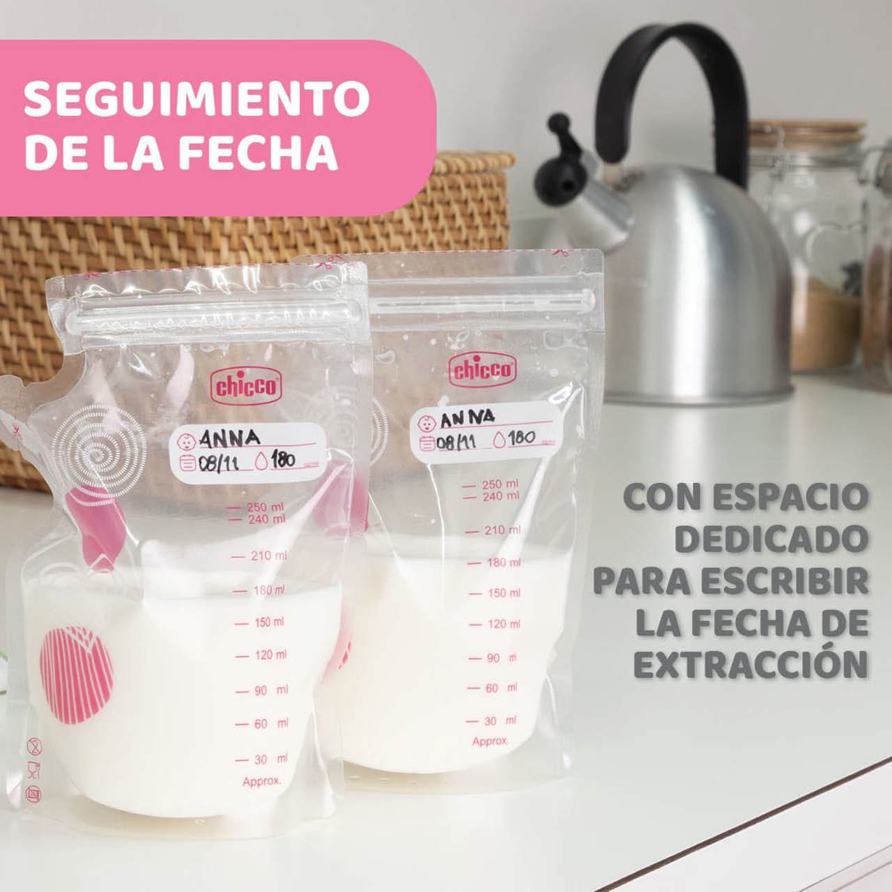 Bolsas conservación de leche materna 30 ud image number 4