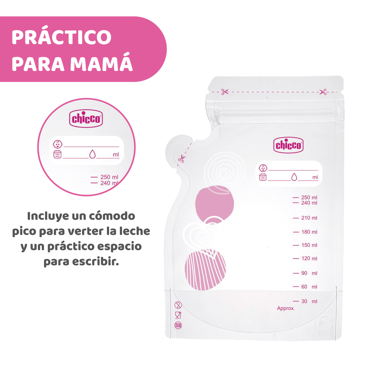 Chicco Bolsas Para Almacenar Leche Materna 30 Unidades
