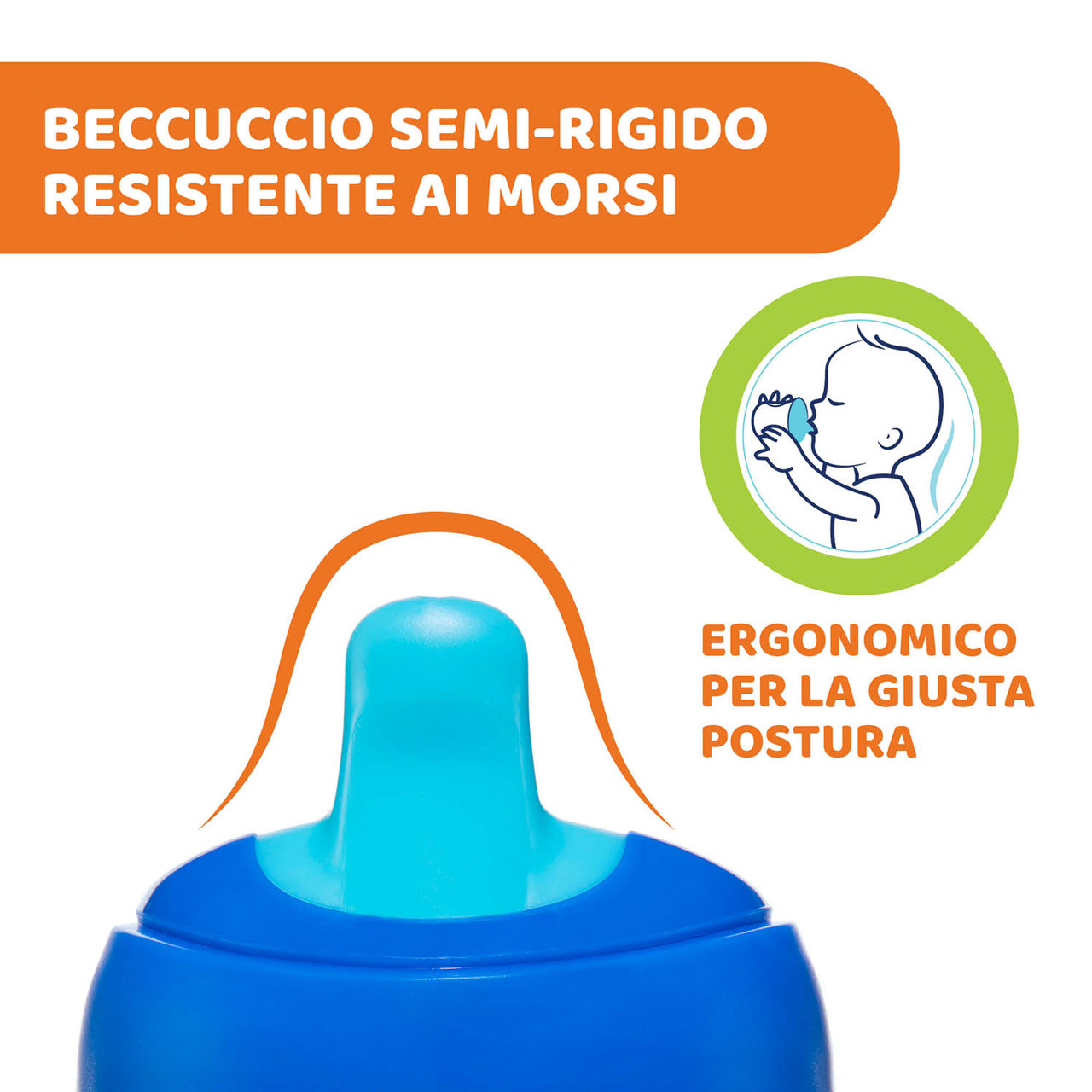 CHICCO Tazza Biberon Transition Cup Bicchiere Antigoccia 200ml per Bambini  12+ Mesi - 69512