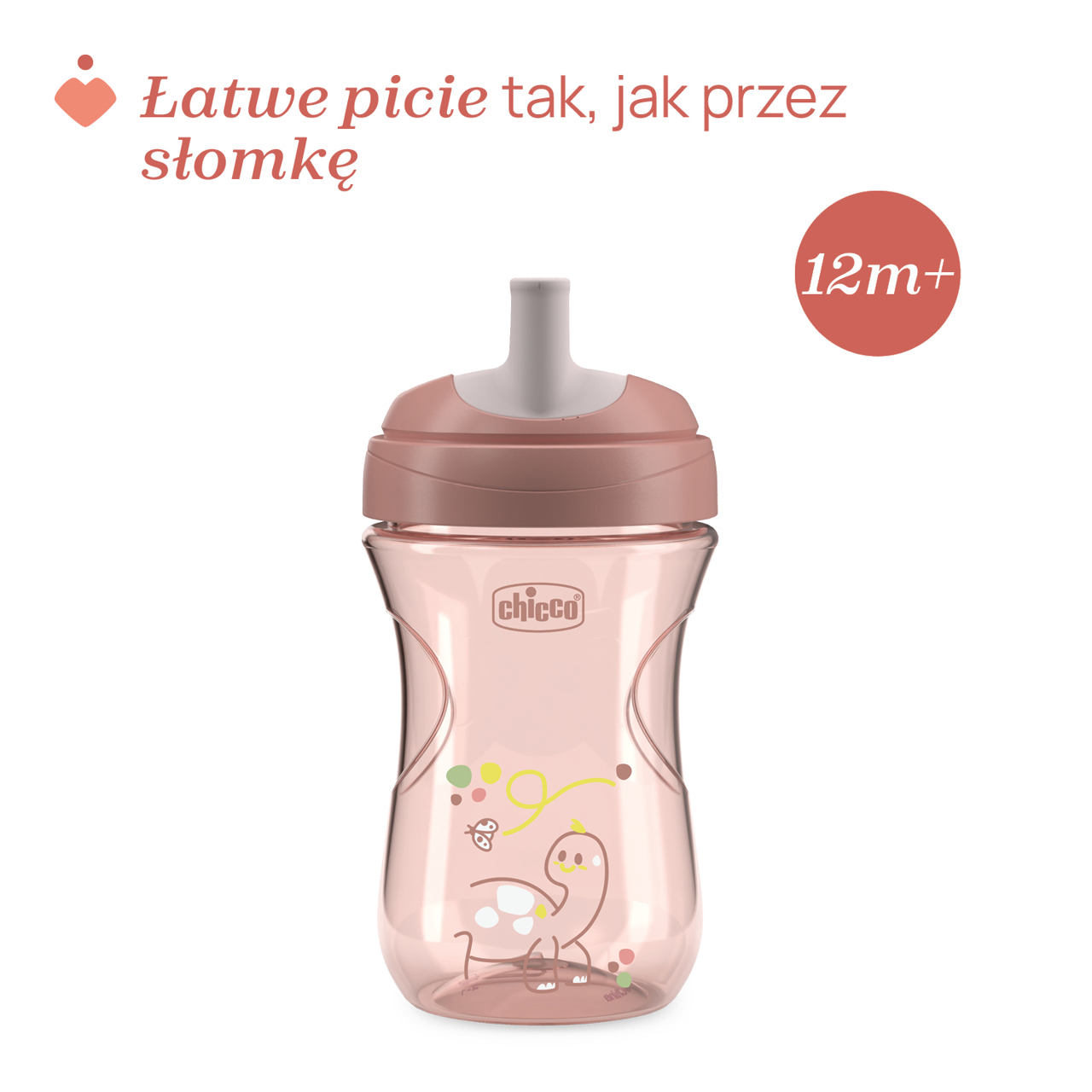 KUBEK NIEKAPEK Z USTNIKIEM W KSZTAŁCIE SŁOMKI 266 ML 12M+ null - 2