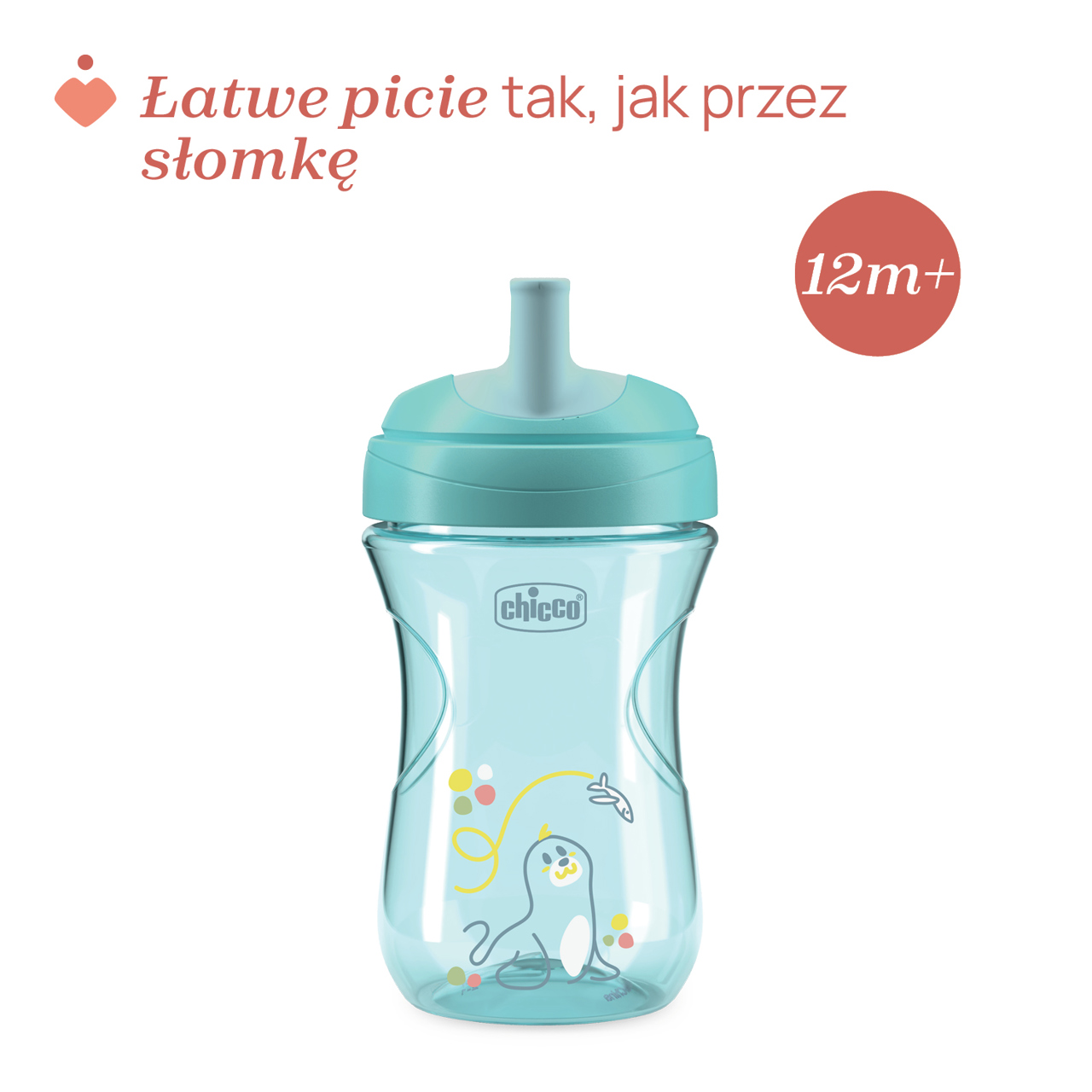 KUBEK NIEKAPEK Z USTNIKIEM W KSZTAŁCIE SŁOMKI 266 ML 12M+ null - 2