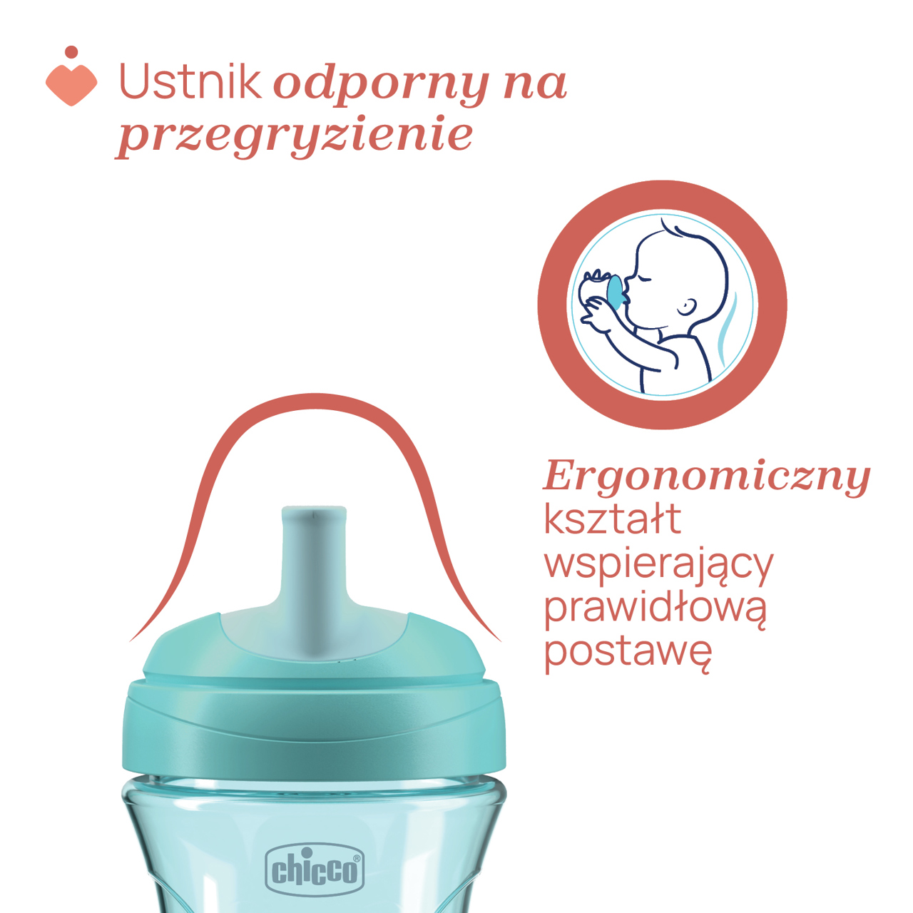 KUBEK NIEKAPEK Z USTNIKIEM W KSZTAŁCIE SŁOMKI 266 ML 12M+ null - 3