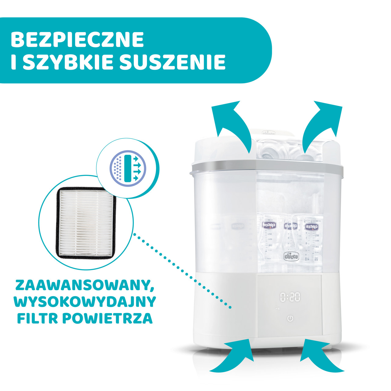 STERYLIZATOR PAROWY Z SUSZARKĄ "ALL IN ONE" null - 3