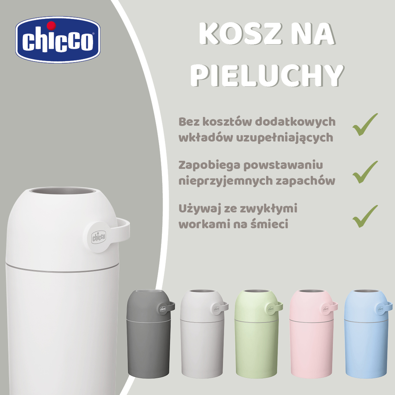 KOSZ NA PIELUCHY BIAŁY null - 1