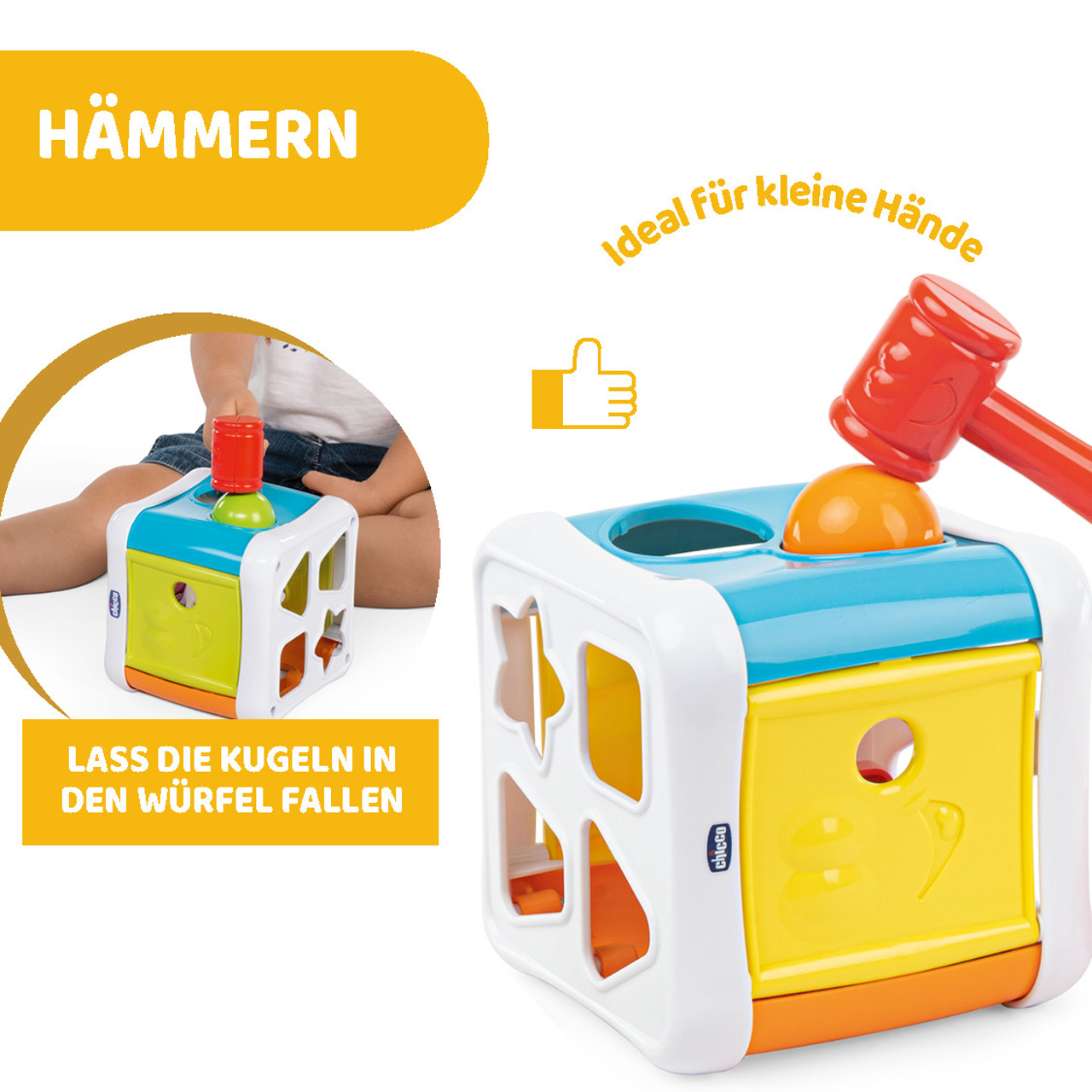 2 in 1 Sortier & Schlag Würfel null - 4