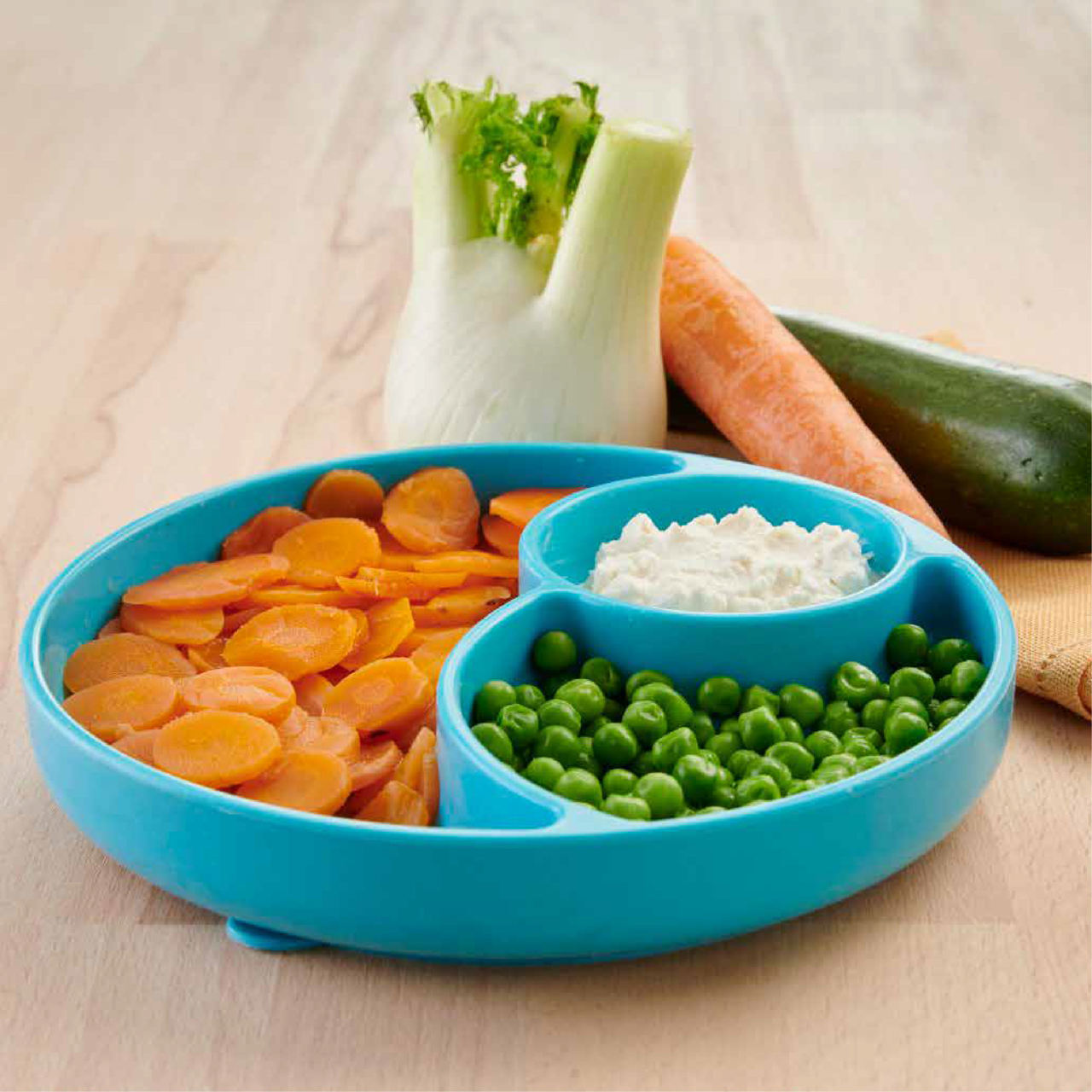 Plat à compartiments en silicone avec ventouse 12m+ null - 3
