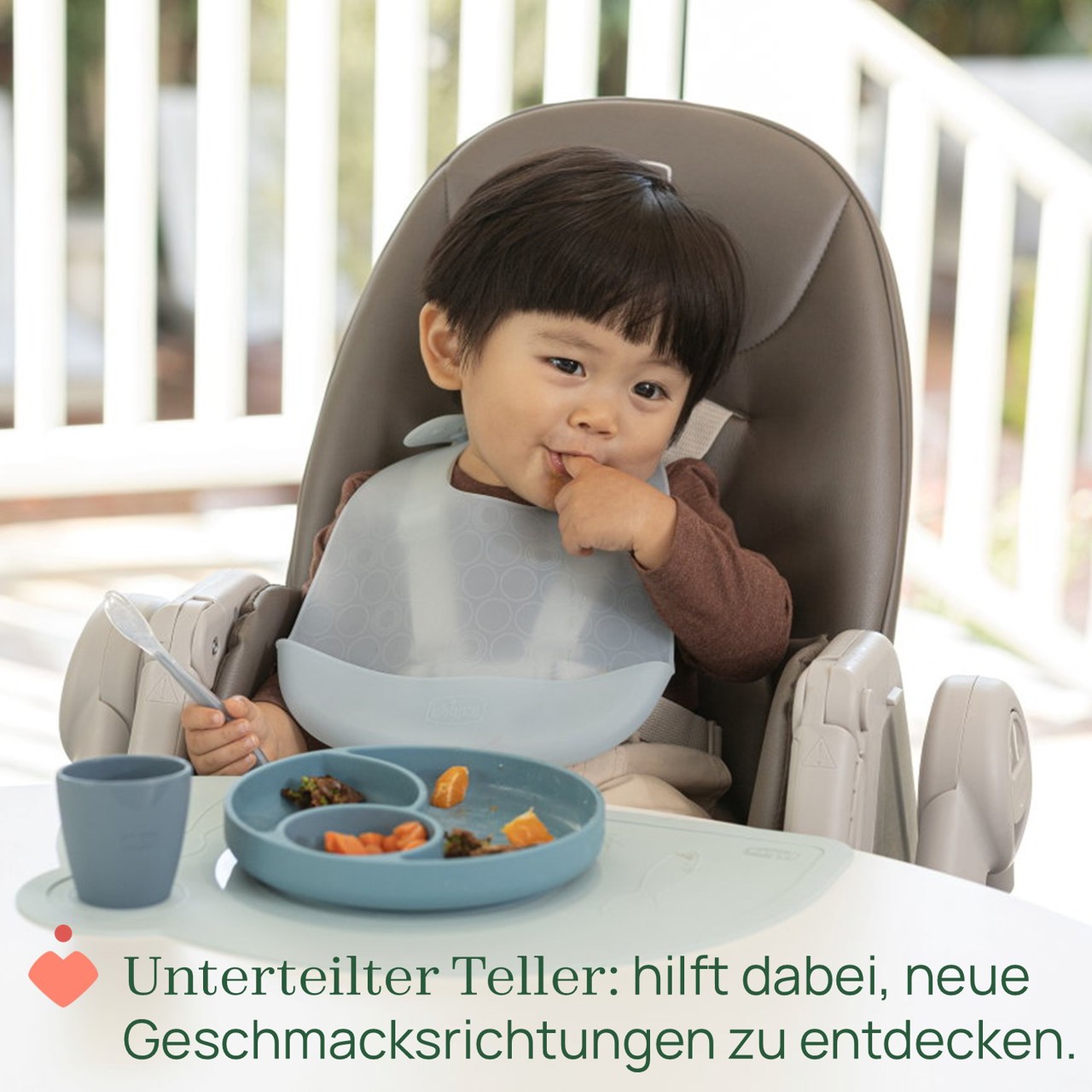 Silikon-Teller mit Unterteilungen und Saugfu&szlig; null - 7
