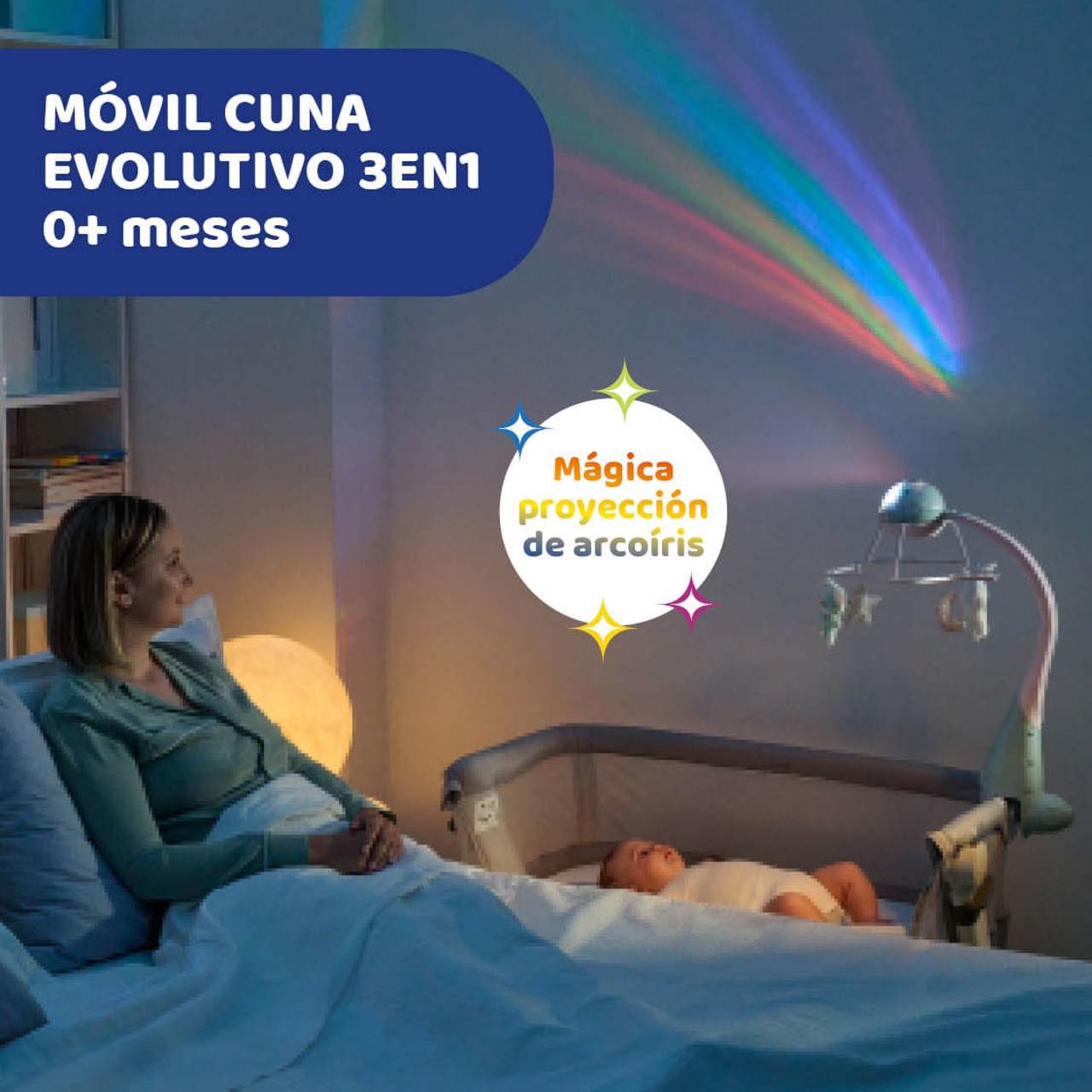 Móvil de cuna con proyector Arcoiris image number 1