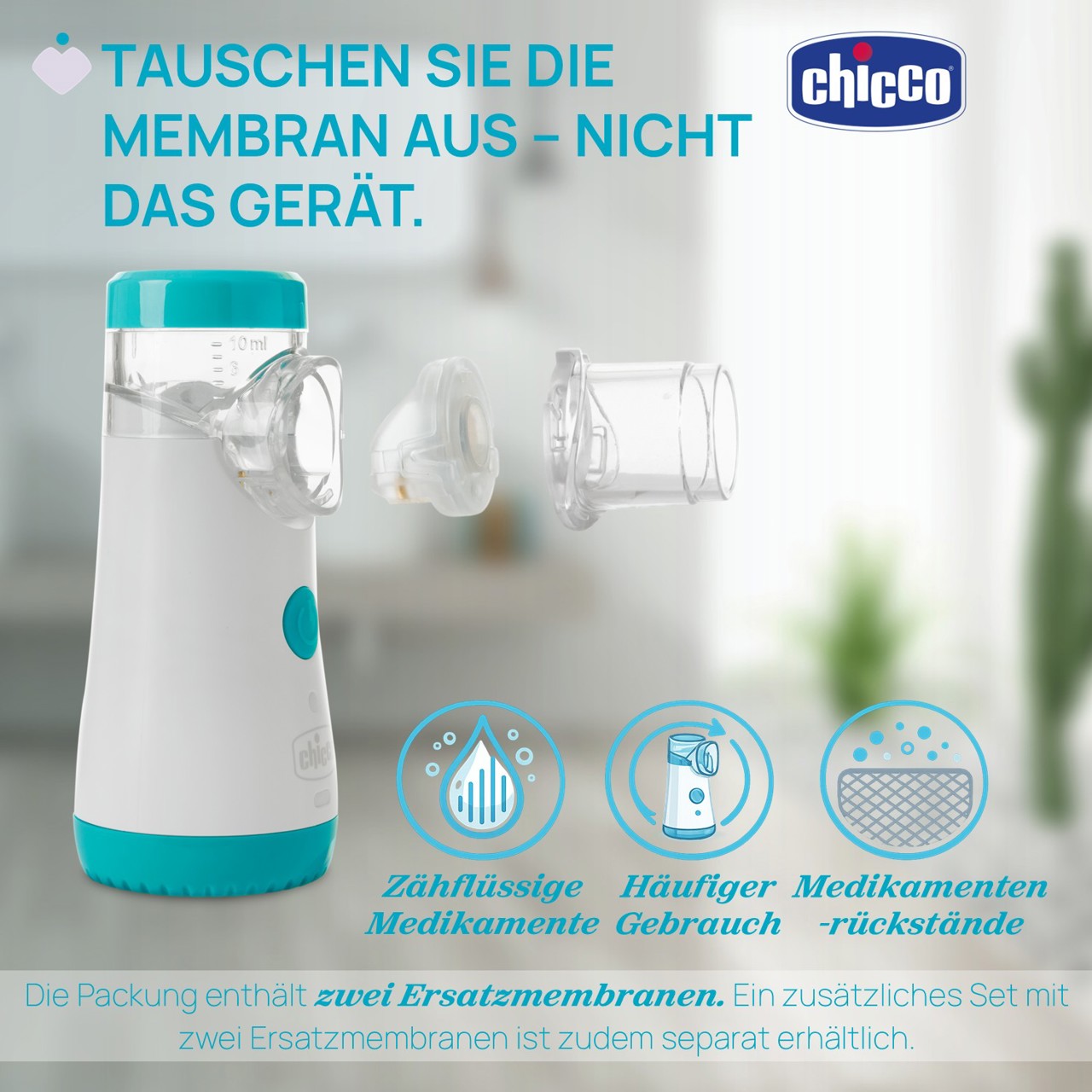 Easys Breath Mesh-Inhalationsger&auml;t Go inkl. Ersatzmembran null - 3