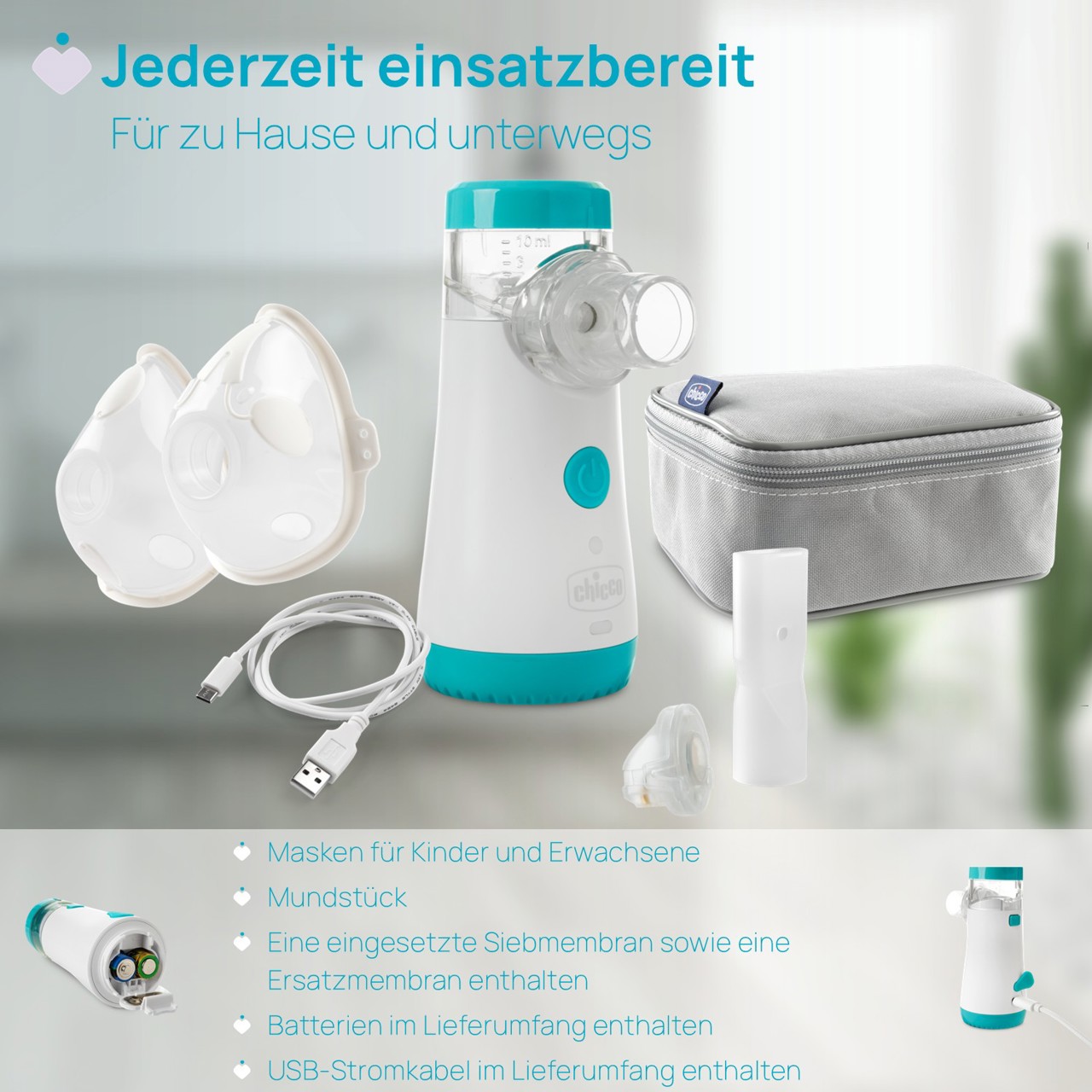 Easys Breath Mesh-Inhalationsger&auml;t Go inkl. Ersatzmembran null - 4