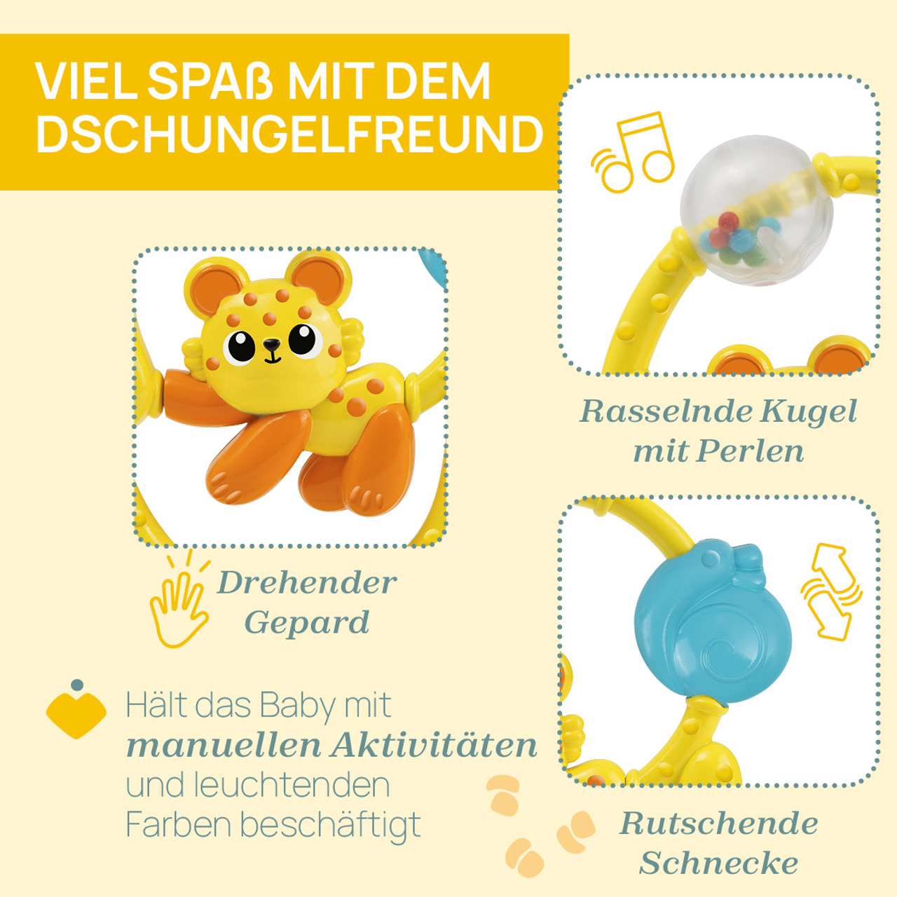 2 in 1 Hochstuhlspielzeug und Dschungelfreund null - 4