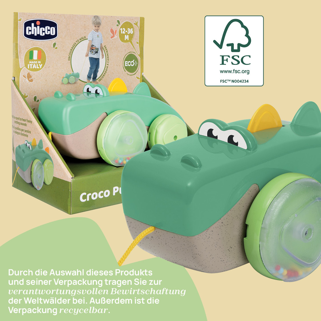 KROKODIL NACHZIEH-SPIELZEUG ECO+ null - 6