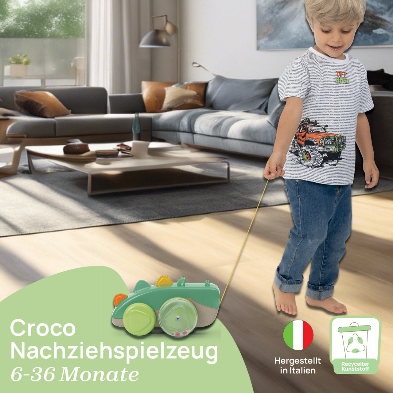 KROKODIL NACHZIEH-SPIELZEUG ECO+ null - 1