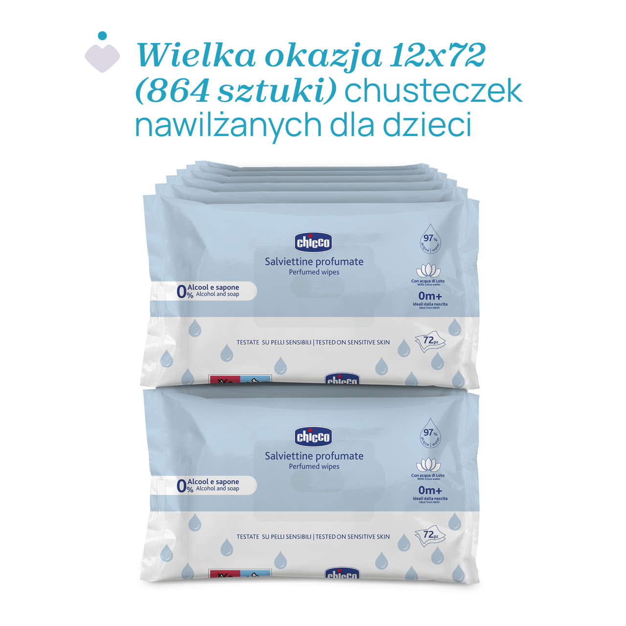 CHUSTECZKI PIELĘGNACYJNE 72 SZT 0 M+ null - 2