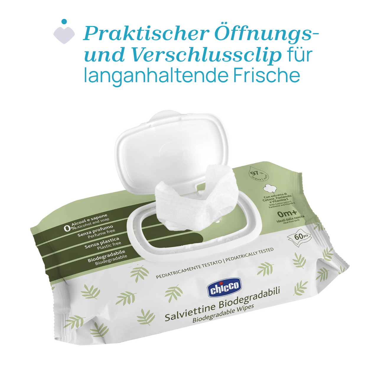 Biologisch abbaubare Feuchttücher mit Clipverschluss null - 1