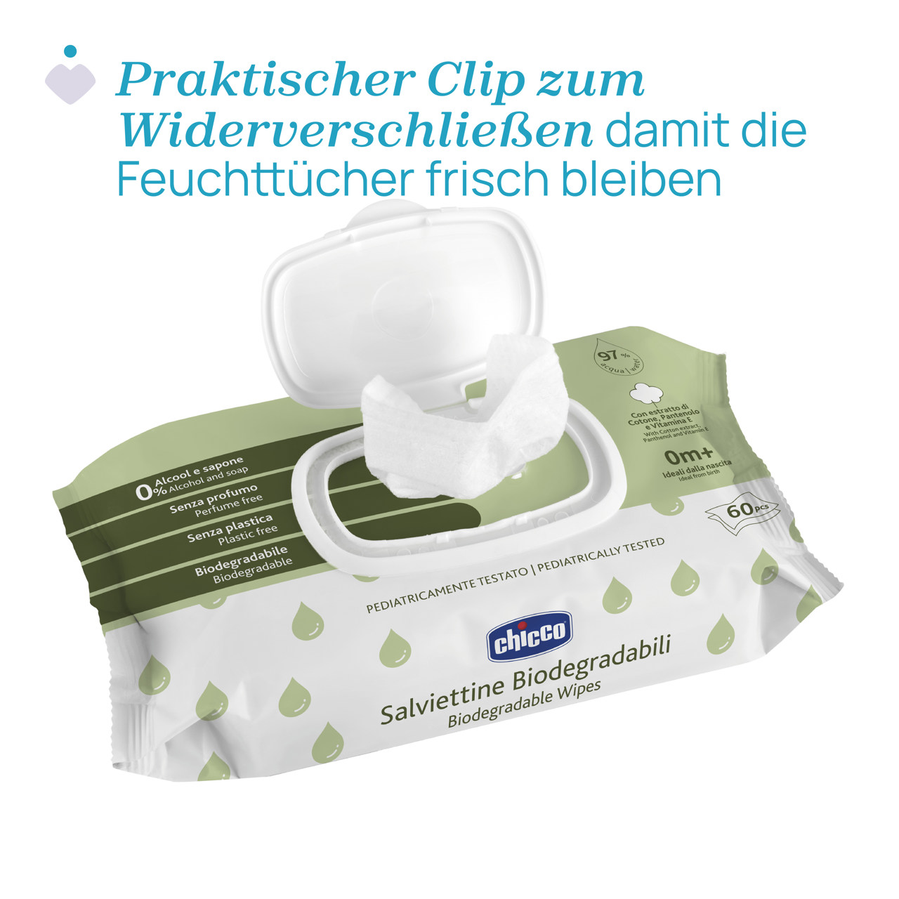 Biologisch abbaubare Feuchtt&uuml;cher mit Clipverschluss null - 8