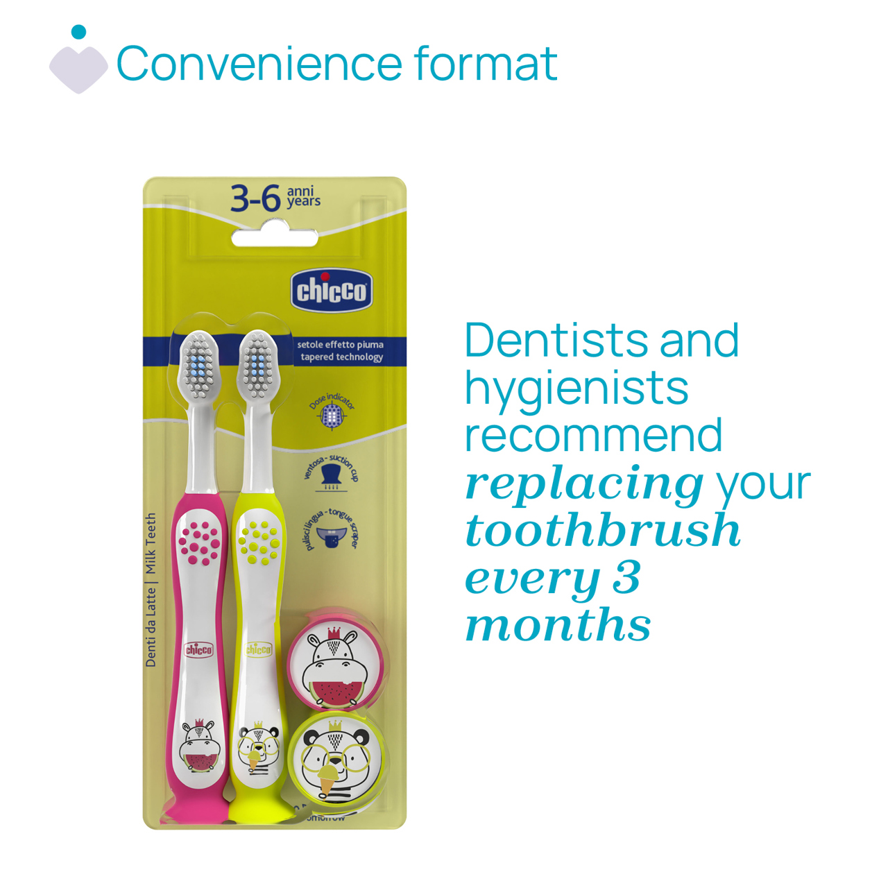 Bipack cepillo de dientes 3-6Y Chicco - 1