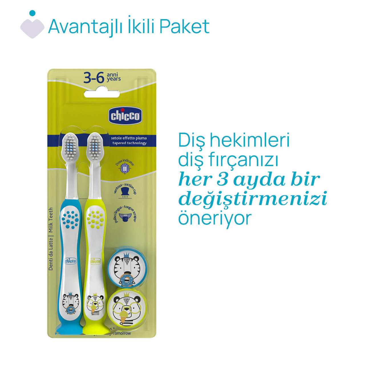 2'Lİ DİŞ FIR&Ccedil;ASI 3-6 YAŞ  null - 7