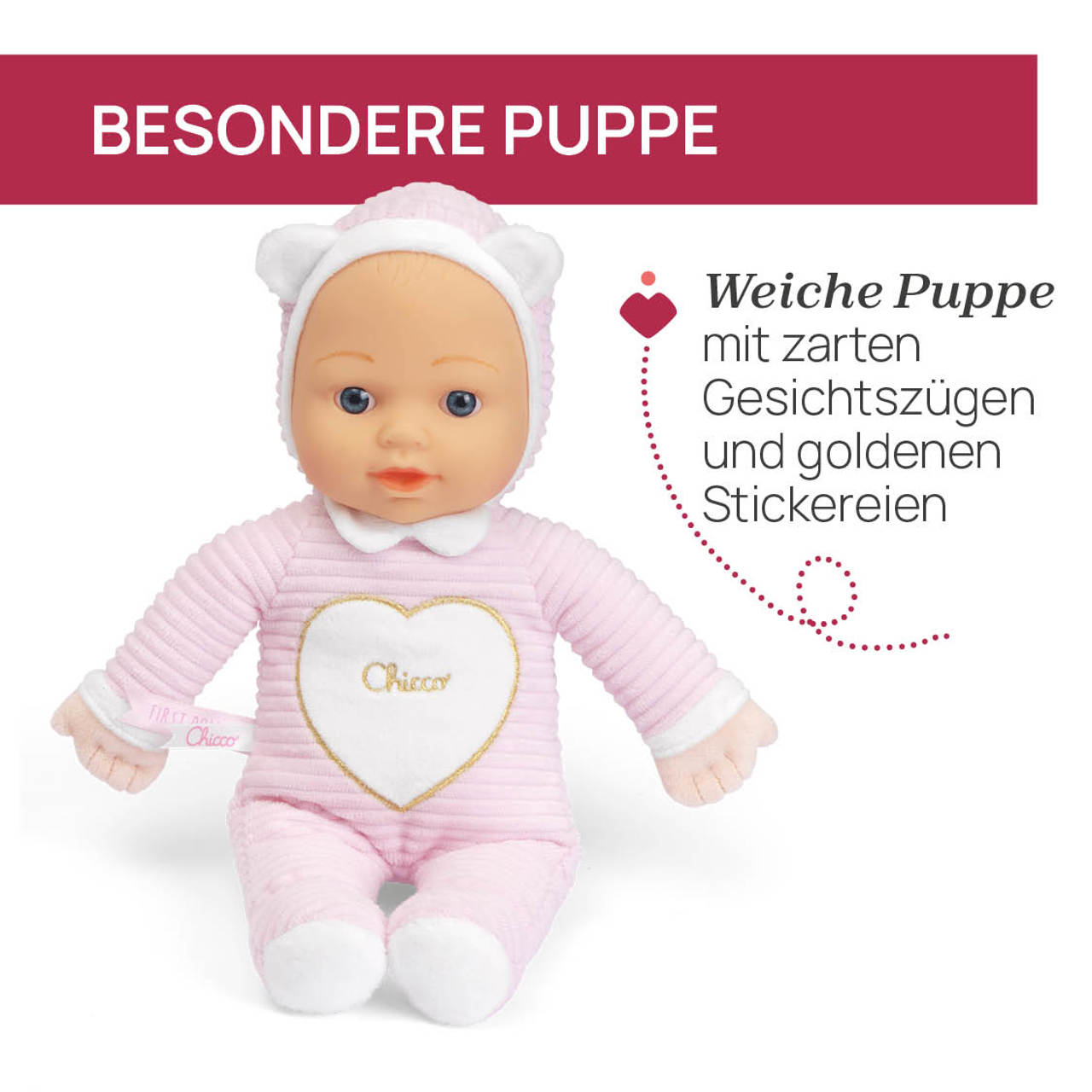 Puppenset mit Schnuffeltuch und Bei&szlig;ring &ndash; My First Doll null - 3