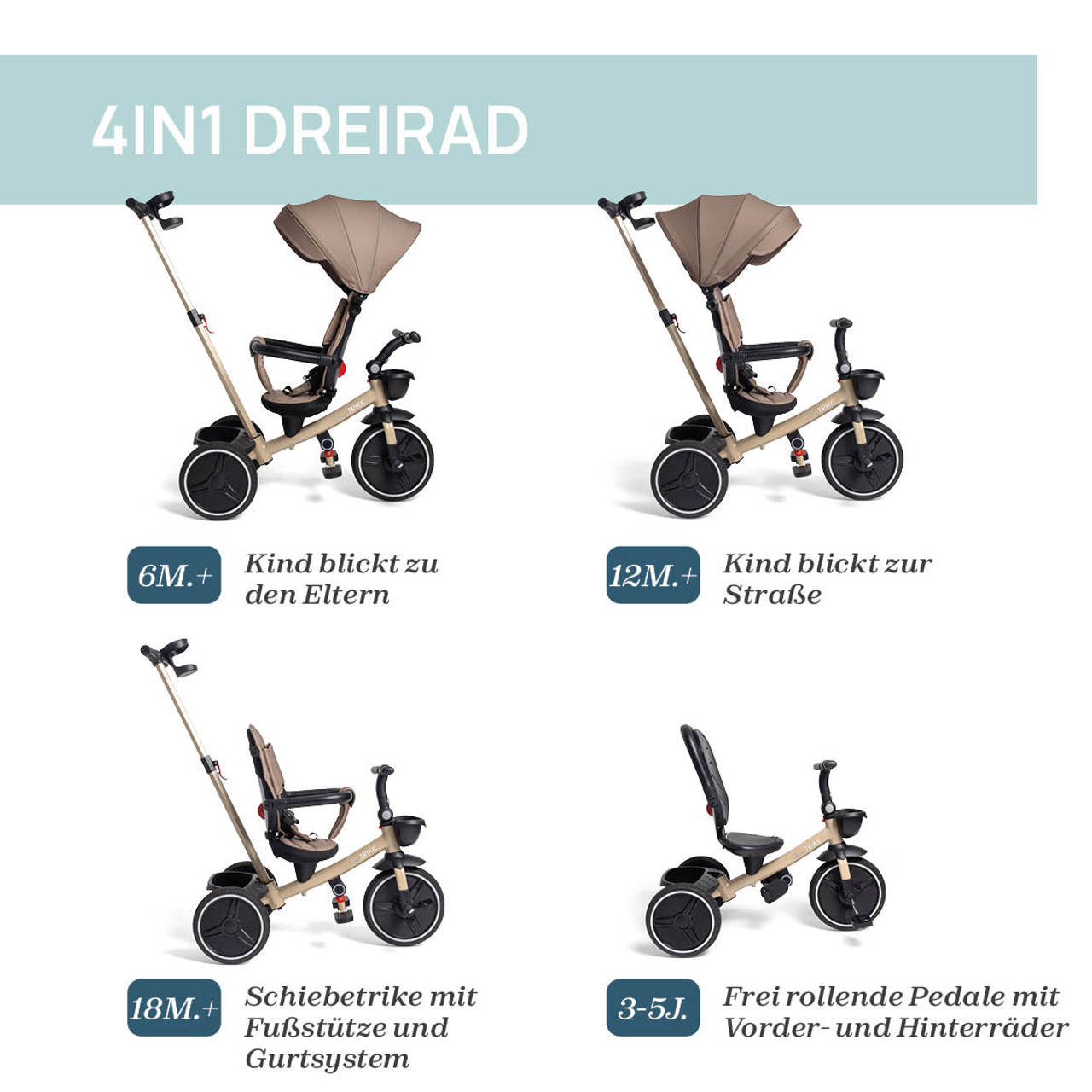 4in1 mitwachsendes Dreirad null - 1