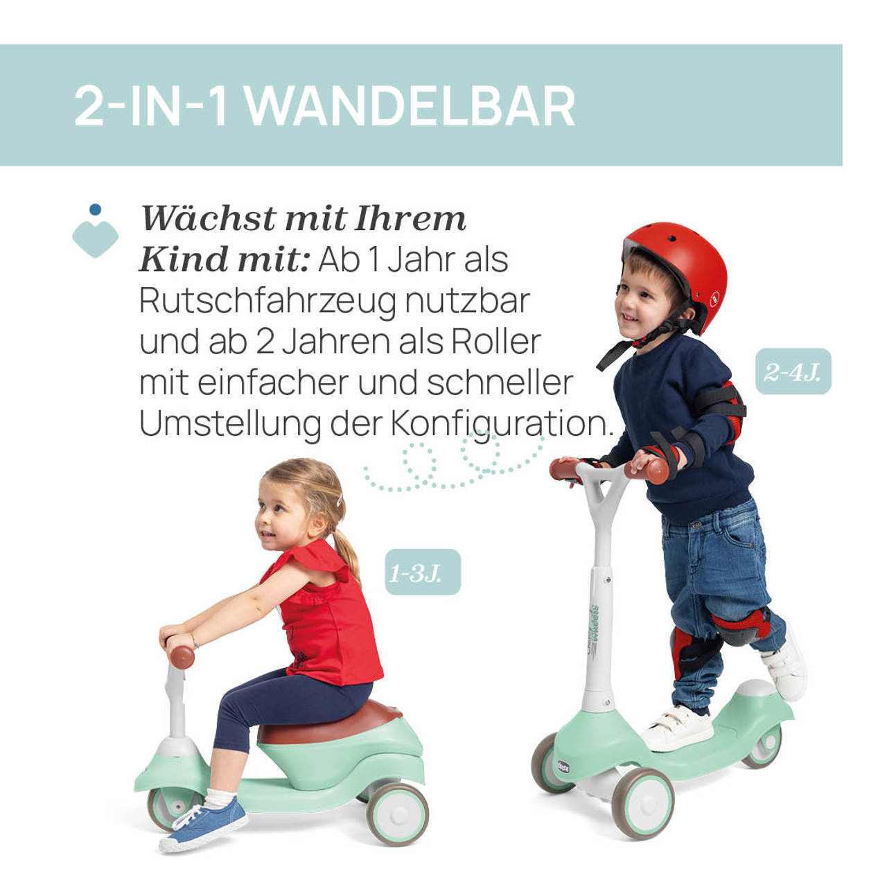 2in1 wandelbarer Scooter & Rutscher null - 1