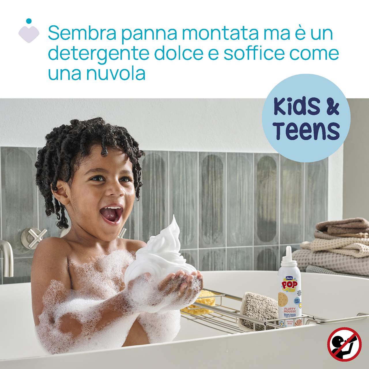 Mousse Lavante Corpo&Capelli Vanilla Wrap 200 Ml Chicco - 1