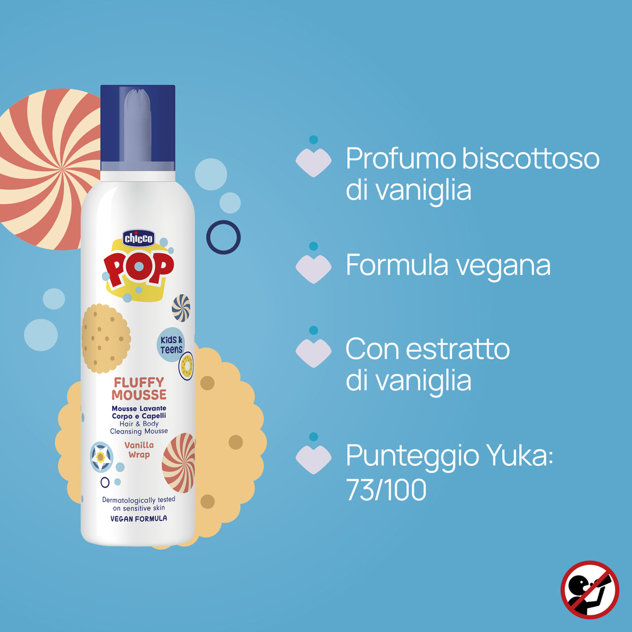Mousse Lavante Corpo&Capelli Vanilla Wrap 200 Ml Chicco - 3
