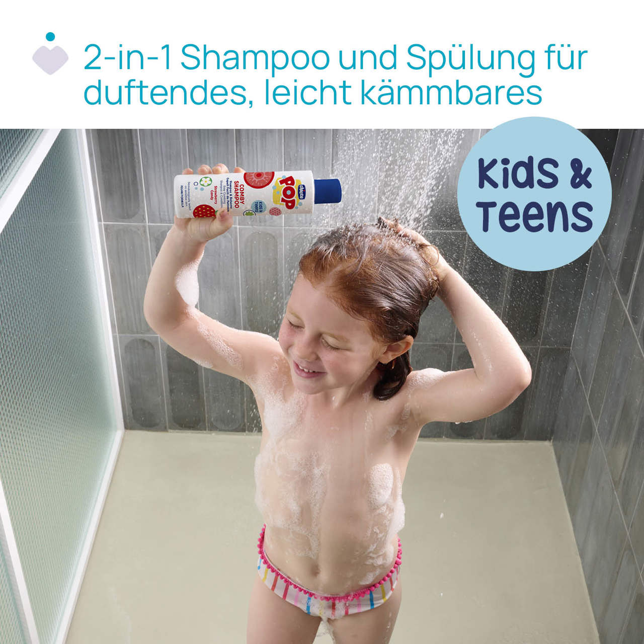 Chicco POP 2-in-1 Shampoo + Conditioner Erdbeer 250 ml null - 1