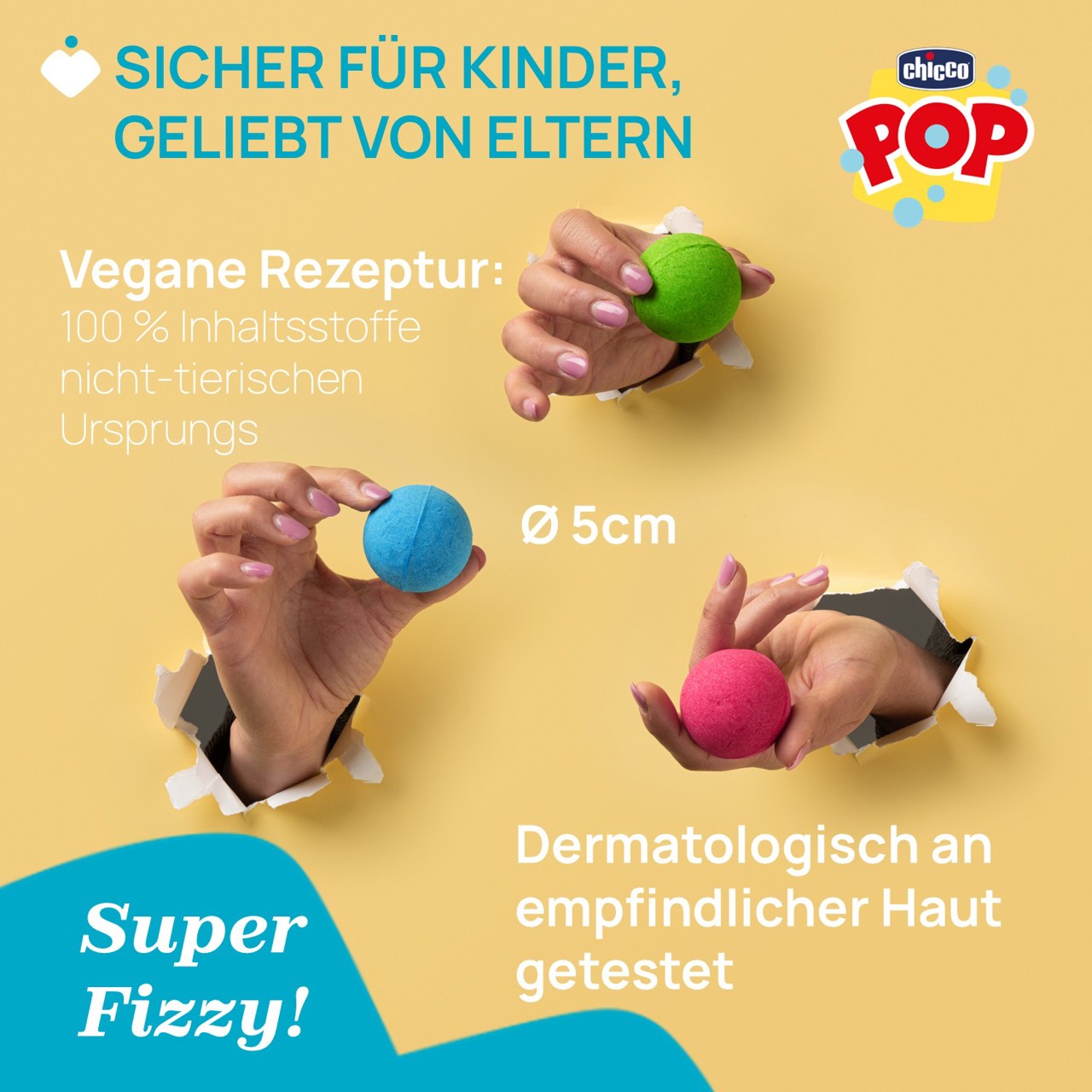Chicco POP Sprudelnde Badebomben 3 Stk. null - 1