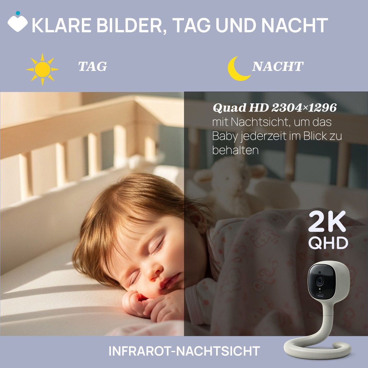 Wifi Video-Babyphone mit flexibler Halterung null - 1