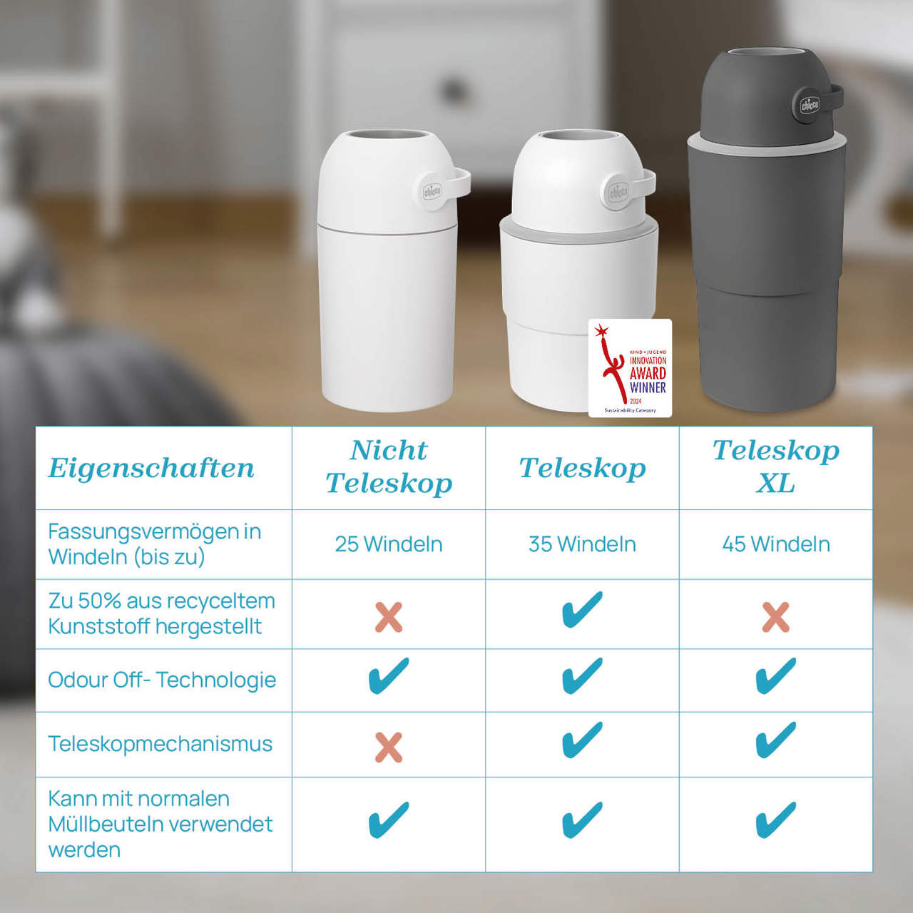 Teleskop Windeleimer XL Odour Off null - 12