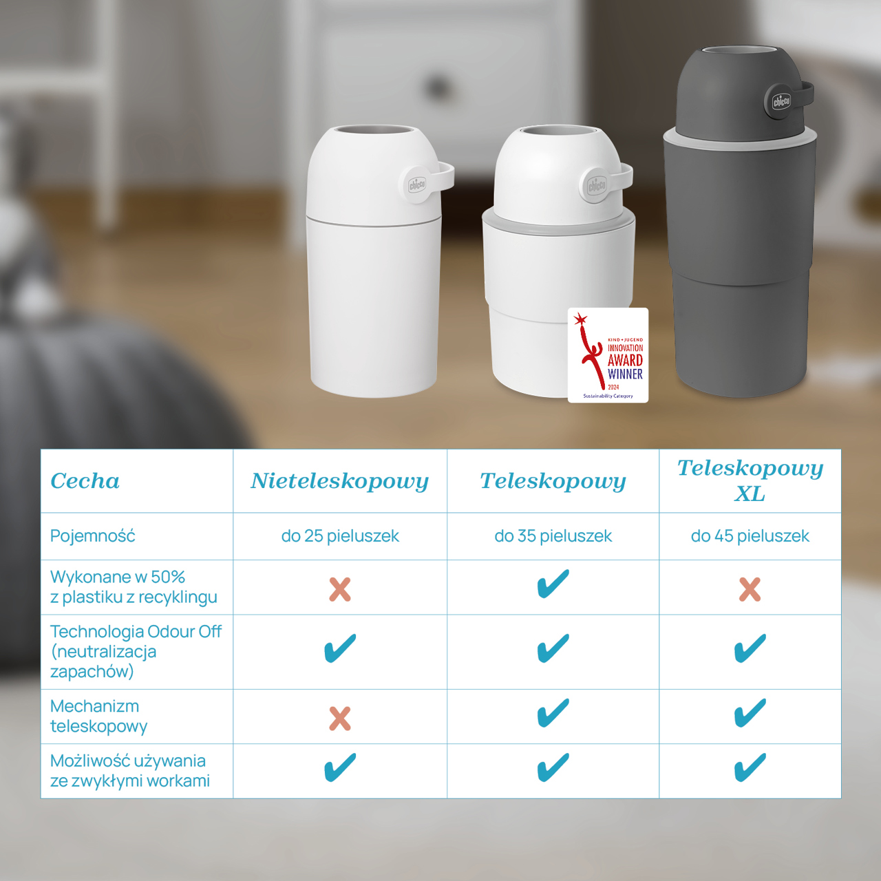 TELESKOPOWY KOSZ NA PIELUCHY XL null - 6