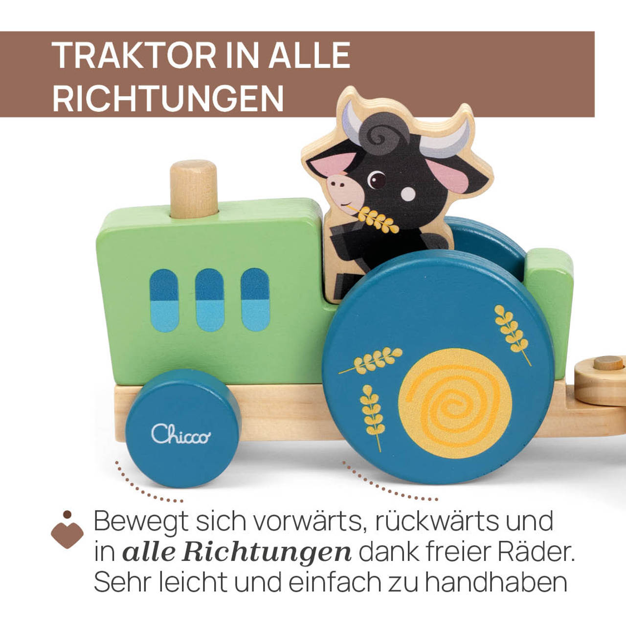 Der Kuh-Traktor Montessori Holzspielzeug My Wood Friends null - 2