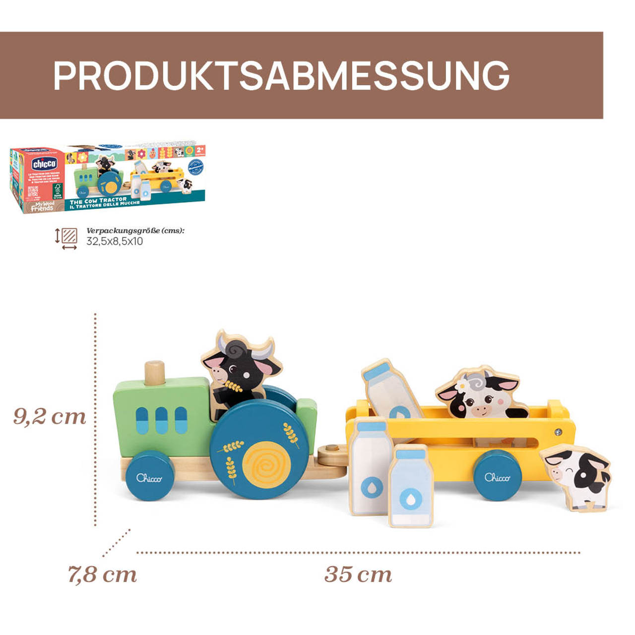 Der Kuh-Traktor Montessori Holzspielzeug My Wood Friends null - 5