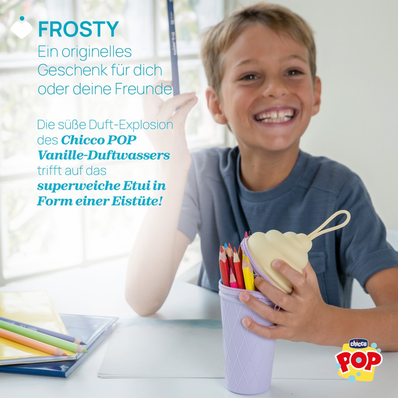 Chicco POP Set "Frosty" Parf&uuml;miertes Wasser Vanille 150ml mit Silikon-M&auml;ppchen null - 1