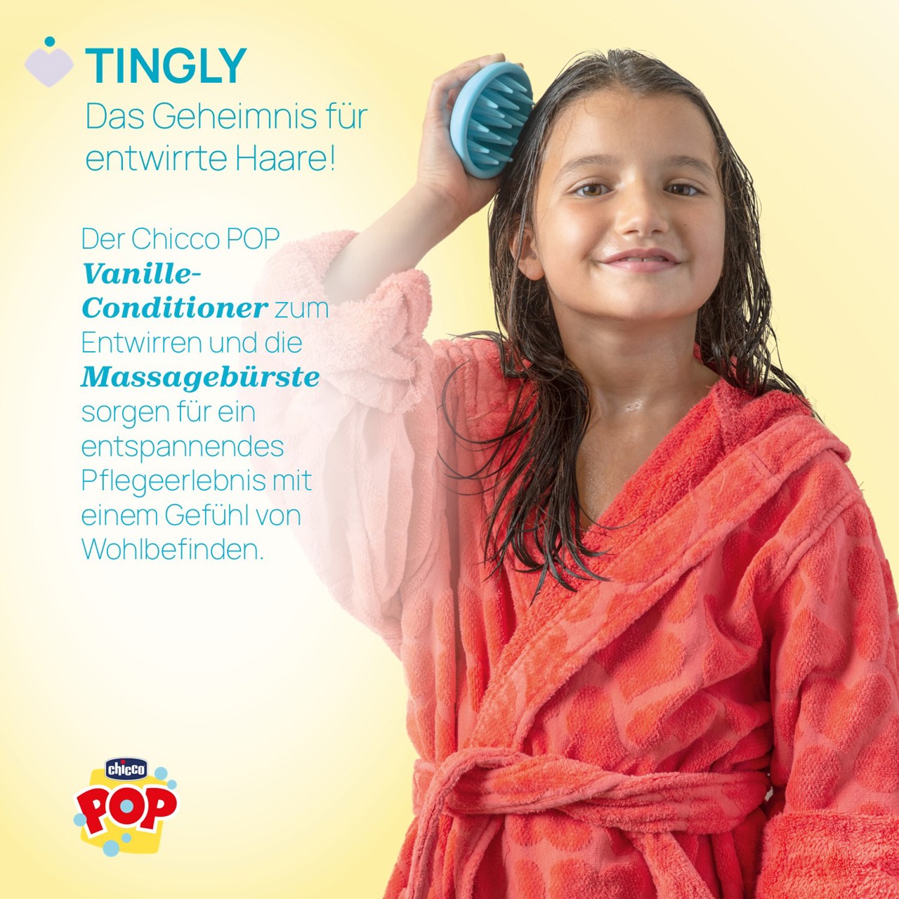 Chicco POP Set "Tingly" Shiny Sp&uuml;lung Vanille 150ml mit Massage-Kopfhautb&uuml;rste null - 1