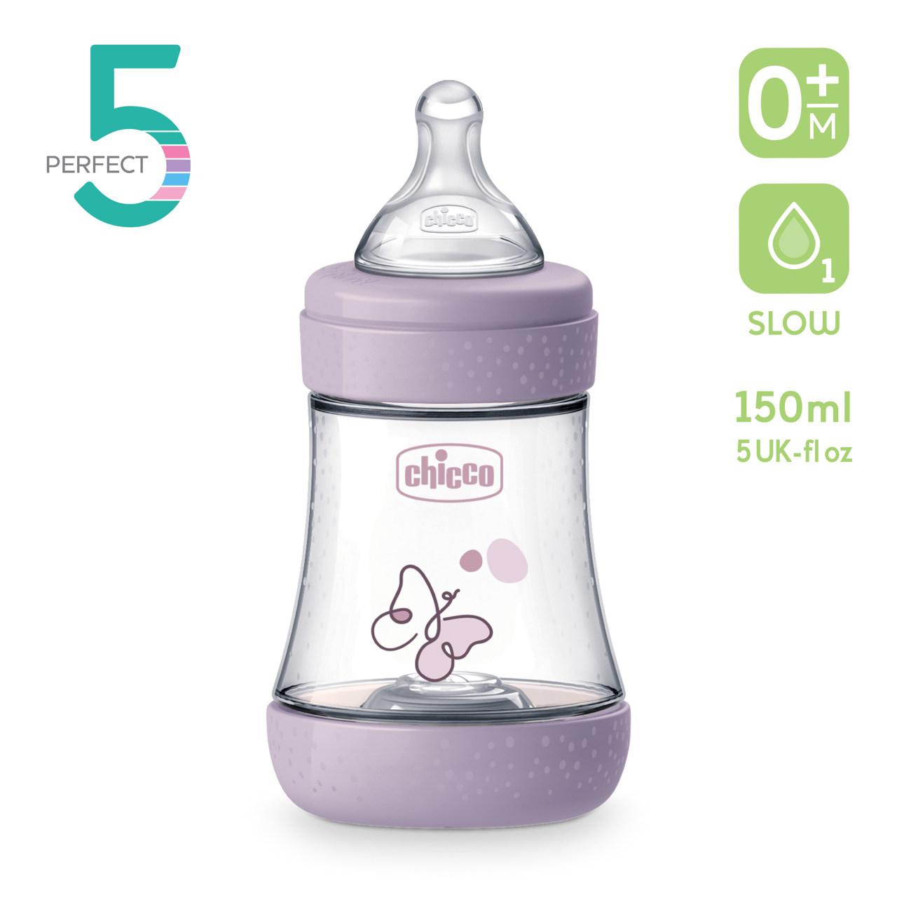 Babyfl&auml;schchen Perfect 5, 150ML, Normaler Fluss, Silikon null - 3